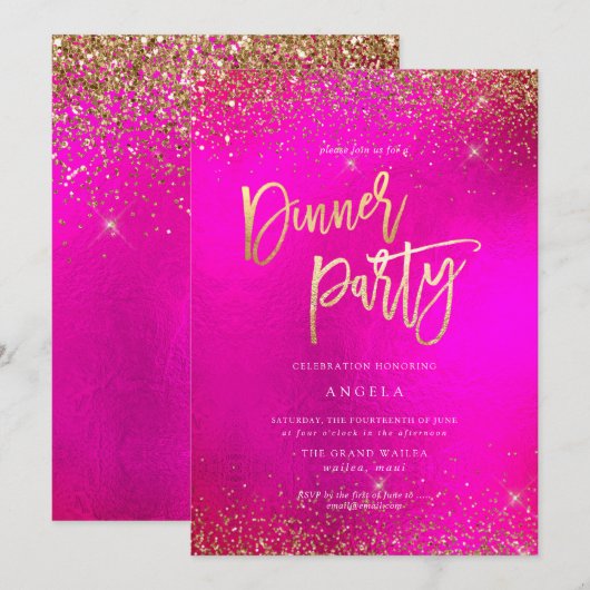 PixDezines ホットフラッシュ フォーギュアグリッター インビテーション (正面/裏面)