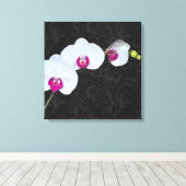 PixDezines ホワイトオーキッド / DIY 背景色 キャンバスプリント (インサイチュ (ウッドフロア))