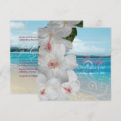 PixDezines ホワイトハイビスカス/ビーチ/トロピカルウェディング 招待状 (正面/裏面)