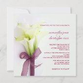 PixDezines ホワイト カラー リリー ウェディング ブーケ 招待状 (裏面)