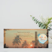 PixDezines ボーディングパス ハワイの夕焼け 招待状 (スタンド正面)