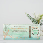 PixDezines ボーディングパス+ビーチウェディング招待状 招待状 (スタンド正面)