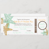 PixDezines ボーディングパス+ビーチウェディング招待状 招待状 (正面/裏面)
