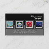 PixDezines ポートフォリオ写真テンプレート/DIY カラー 名刺 (裏面)