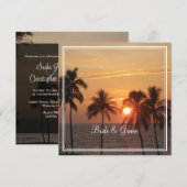 PixDezines マウナケアビーチの夕焼け/オレンジ色の輝き 招待状 (正面/裏面)