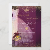 PixDezines マスカレードのキンセアニエラ コットンキャンディ 招待状 (裏面)