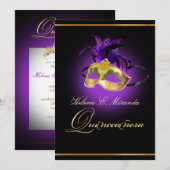 PixDezines マスカレード/アメジストパープル/DIYカラー!! 招待状 (正面/裏面)