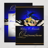 PixDezines マスカレード/キンセナラ/DIY カラー!! 招待状 (正面/裏面)