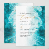 PixDezines マリンウェーブス ショアライン ビーチ カザメント 招待状 (正面/裏面)