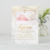 PixDezines マーブル模様の偽金ドット/洗礼カード 招待状 (スタンド正面)