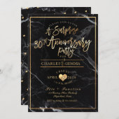 PixDezines マーブル+ゴールド/サプライズ30周年記念 招待状 (正面/裏面)