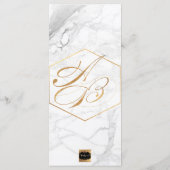 PixDezines マーブル+フェイクゴールドの結婚式プログラム プログラム (裏面)