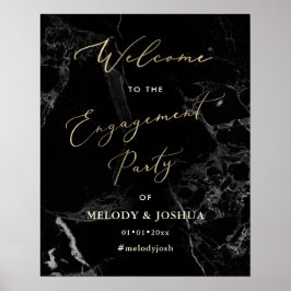 PixDezines マーブル+フェイクゴールド ウェルカムエンゲージメント ポスター