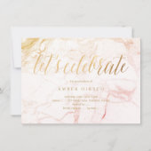 PixDezines マーブル フェイクゴールド 卒業招待状 招待 招待状 (裏面)