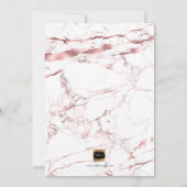 PixDezines マーブル/フェイク ローズゴールド/エンゲージメント 招待状 (裏面)