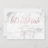 PixDezines マーブル フェイク ローズゴールド 卒業式招待状 招待状 (裏面)