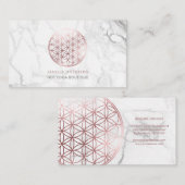 PixDezines マーブル/フラワーロック/フェイク ローズゴールド 名刺 (正面/裏面)