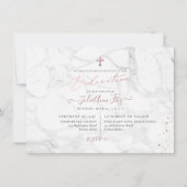 PixDezines マーブル ローズゴールド 奉献 招待状 (正面)