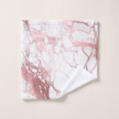 PixDezines マーブル + 偽のローズゴールドの模様 バスタオルセット (ウォッシュタオル)