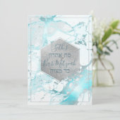 PixDezines マーブル 偽シルバー ハニカム バー ミツバ✡ 招待状 (スタンド正面)