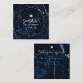 PixDezines ミッドナイトブルーマーブル ミツバ受付 エンクロージャーカード (正面/裏面)