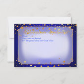 PixDezines ミツヴァのお祝い、偽の金色の紙吹雪 招待状 (裏面)