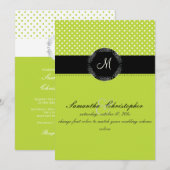 PixDezines ミニドット | DIY 背景色, ライム 招待状 (正面/裏面)