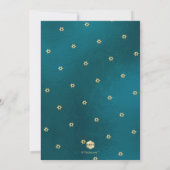 PixDezines ミニマルなターコイズ バー ミッツヴァ、スクリプト 招待状 (裏面)