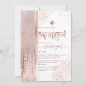 PixDezines モダンアブストラクト タリット バット・ミッツヴァ 招待状 (正面)