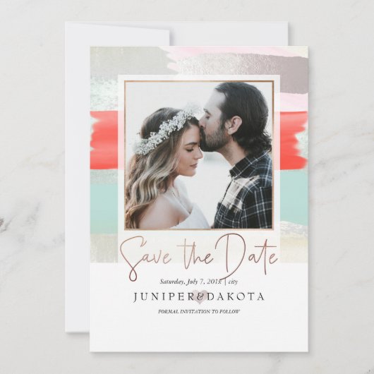 PixDezines モダンアート, Sage+コーラル 招待状 (正面)