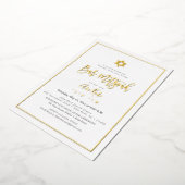 PixDezines モダンスクリプト バー ミツバ祭り DIY カラー 箔招待状 (回転した状態)