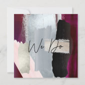 PixDezines モダン ウォーターカラー マサラ レッド グレー 招待状 (裏面)