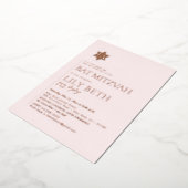 PixDezines モダン ミニマル バ ミツバ 箔招待状 (回転した状態)