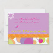 PixDezines モダン Bubbles RSVPからこうもりMitvah 出欠カード (裏面)