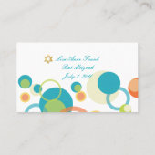 PixDezines モダン Bubles/(ユダヤ教の)バル・ミツバー座席表/ティール(緑がかった プレイスカード (裏面)