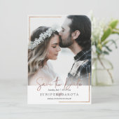 PixDezines モダン Framed Photo日付カードの保存 招待状 (スタンド正面)