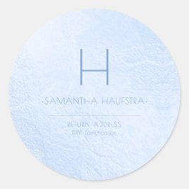 PixDezines モノグラム イリデセント ブルー ラウンドシール