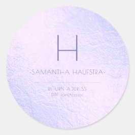 PixDezines モノグラム イリデセント ライラック+ラベンダー ラウンドシール