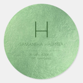 PixDezines モノグラム イリデッセント エメラルドグリーン ラウンドシール