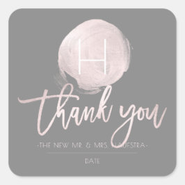 PixDezines モノグラム ブラッシュ ピンク フォイル, サンクス スクエアシール