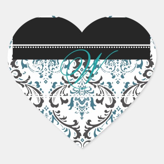 PixDezines モノグラム ロッシ ダマスク, DIY カラー ハートシール (正面)