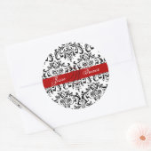 PixDezines モノグラム ロッシ ダマスク, DIY カラー ラウンドシール (封筒)