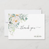 PixDezines モノグラム 水彩 ペオニー アネモネ サンキューカード (正面)