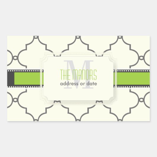 PixDezines モロッカン トレリス/DIY カラー 長方形シール (正面)