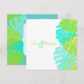 PixDezines モンステラの葉/DIY カラー 招待状 (正面/裏面)
