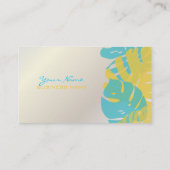 PixDezines モンステラ, レトロな熱帯の葉 名刺 (裏面)