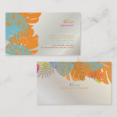 PixDezines モンステラ, レトロな熱帯の葉 名刺 (正面/裏面)