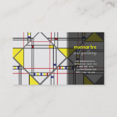 PixDezines モンドリアン/DIY 背景色 名刺 (裏面)