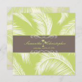 PixDezines ヤシの葉, ココア+ライム 招待状 (正面/裏面)