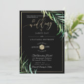 PixDezines ヤシの葉+ハニカム 招待状 (スタンド正面)